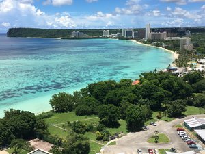 This photo shows Tumon Bay, Guam Monday, Aug. 14, 2017.