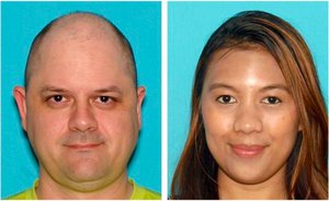 Kimy Velazquez, left, and his wife, Romela, have been arrested for exploiting a computer glitch on a Lowe's website to get thousands of dollars’ worth of items shipped to their home for free, the Ocean County (N.J.) Prosecutor's Office announced Tuesday.