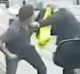 Dash cam footage of two men brawling in South Yarra on Tuesday morning.