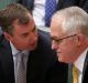 Minister for Justice Michael Keenan and Prime Minister Malcolm Turnbull during Question Time at Parliament House in ...