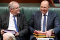 Immigration and Border Protection Minister Peter Dutton and his predecessor Scott Morrison