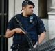 An armed police officer on Las Ramblas in Barcelona on Friday.