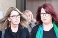 Alison McKenzie (left), widow of Glen Turner, with Glen's sister Fran Pearce, leave court after the sentencing of his ...