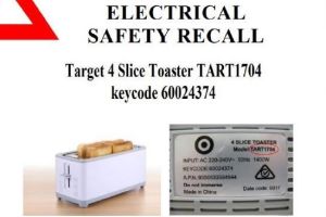 The Target 1400-watt, four-slice TART 1704 toaster has been recalled due to fears it might explode or spark a fire.