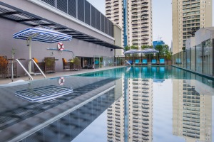 The swimming pool at Well Hotel Bangkok.