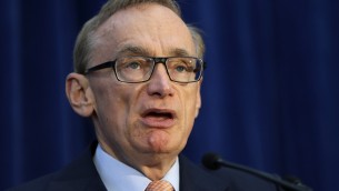 Australian Foreign Minister Bob Carr speaks during a news conference at the annual Australia-United States Ministerial Consultations, Wednesday, Nov. 14, 2012, in Perth, Australia. (photo credit: AP/Matt Rourke)