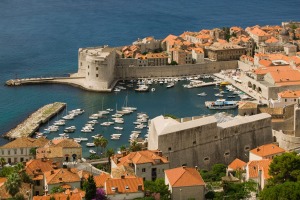 Dubrovnik old town and marina.