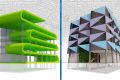 Two of the designs to update outdated office buildings.