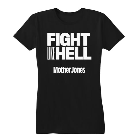 Fight like Hell (White Print) Women's Fitted Tee