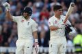 Double ton: Alastair Cook, right, and Joe Root plundered runs on day one of the Test match at Edgbaston.