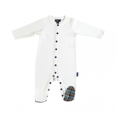 Nevis Luxe Check Foot Romper