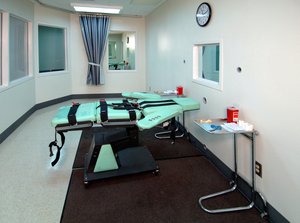 The lethal injection room at San Quentin State Prison, California.