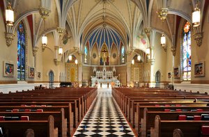 Interior of St. Andrew's Catholic Church in Roanoke, Virginia, USA.