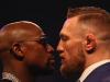 LONDON, ENGLAND - JULY 14:  Floyd Mayweather Jr. and Conor McGregor come face to face during the Floyd Mayweather Jr. v Conor McGregor World Press Tour at SSE Arena on July 14, 2017 in London, England.  (Photo by Matthew Lewis/Getty Images)