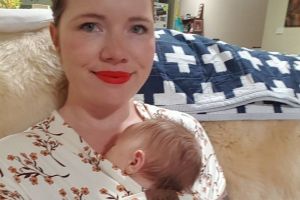 Clementine Ford with her baby son. 