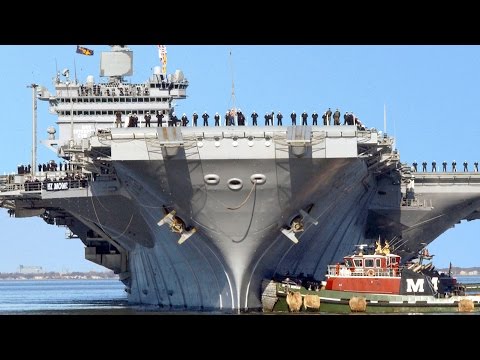 US Massive Aircraft-Carrier Escorted and Protected by Large Amount of US Navy Ships