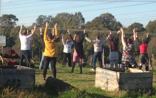 stretching outside the meeting rooms