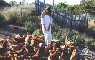 Jossandria on the farm with the chickens