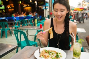 Eating on your own has its benefits when travelling - like being able to get a table.