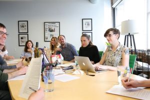 Each day at The Onion office in Chicago, writers and other staff consider about 100 headlines, based on the news cycles.