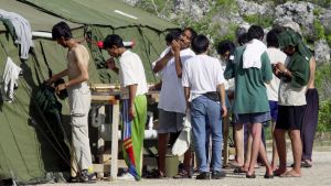 Asylum seekers on Nauru.