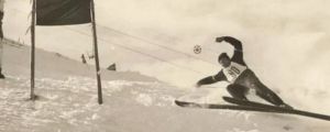 Frank Prihoda competing in alpine skiing in the 1956 Winter Olympics (AOC). Australia's oldest living Olympian is still ...