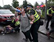 A member of the IWW bloc was arrested before the march even began