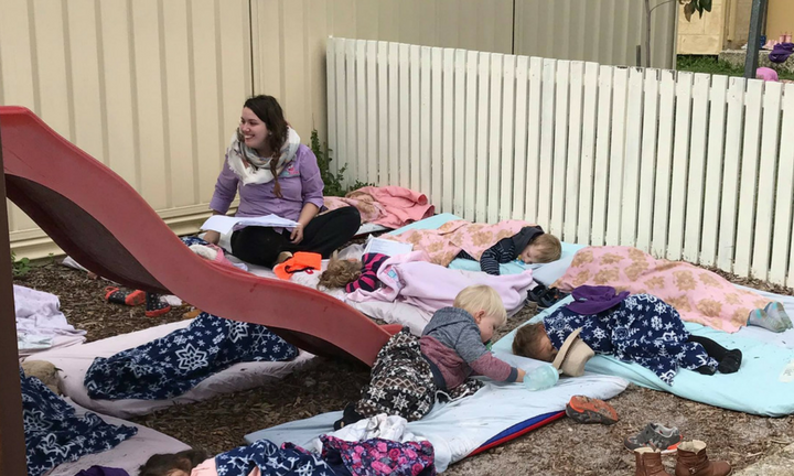 At this Perth daycare, the children sleep outside