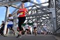 Thousands of people ran across the Story Bridge during the Bridge to Brisbane race.