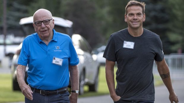 Rupert Murdoch with son Lachlan Murdoch.