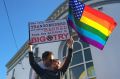 Protesters against a proposed ban of transgendered people in the military.