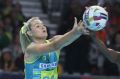 Australia's Gretel Tippett reaches out for the ball against Malawi in the Fast5 World Series on Saturday.