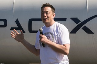 SpaceX CEO Elon Musk congratulates teams competing on the Hyperloop Pod Competition II at SpaceX's Hyperloop track in ...