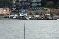 A crane has collapsed into Sydney Harbour near the iconic Luna Park. 