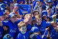 Andrew Forrest joins the crowd during a rally in support of the Western Force.