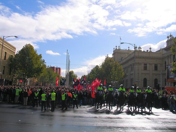 At Trades Hall - the march forming up