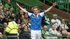 Steven MacLean celebrates his goal against Celtic, August 2017