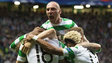 Scott Brown celebrates against Astana, August 2017