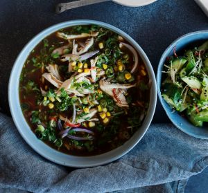 Coconut and lemongrass chicken soup at Three Blue Ducks 