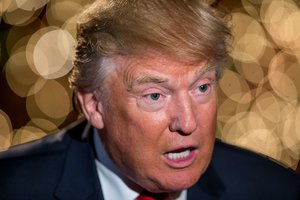 Republican presidential candidate Donald Trump speaks during an interview with The Associated Press in Sterling, Va., Wednesday, Dec. 2, 2015.