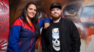 Nikita Rotumah and Ben Clark at the Melbourne Aboriginal Youth Sport and Recreation Co-Operative.