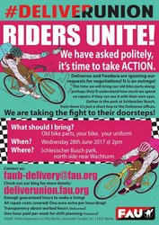 „Riders Unite!“ - Erfolgreiche #Deliverunion-Fahrraddemonstration