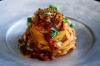 Tagliolini, roasted capsicum and scorpion fish at LuMi Dining, Sydney.