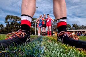 Caitlin Lewis (St Paul's Football Netball Club player), Malcolm Neiwand (St Kilda City Football Netball Club player) and ...