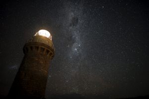 Stars above the Wilsons Promontory lighthouse. 