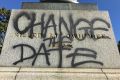 The statue of Captain James Cook in Sydney's Hyde Park was defaced last weekend.