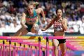 Sally Pearson wins her 100m hurdles first round heat in London.