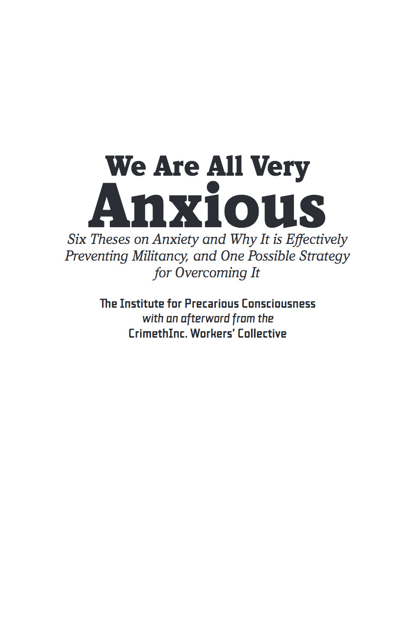 Photo of 'We Are All Very Anxious' front cover