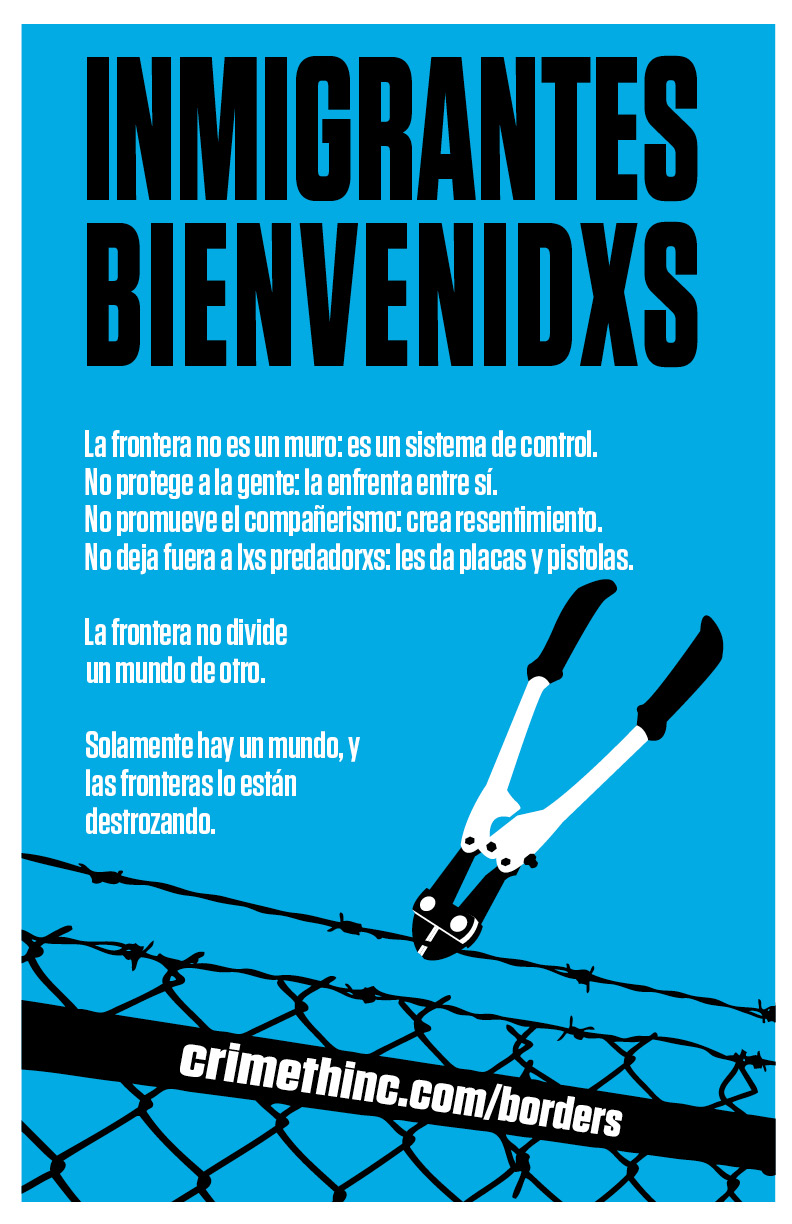 Photo of 'Inmigrantes Bienvenidxs' front side