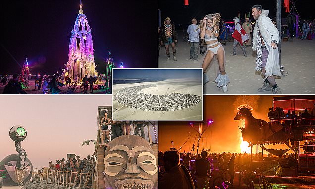 Burning Man festival-goers create impressive spectacle